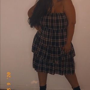 Tiered Flounce Plaid Dress
